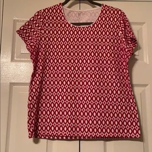 Red and White Kim Rodgers Short Sleeve Shirt🔴